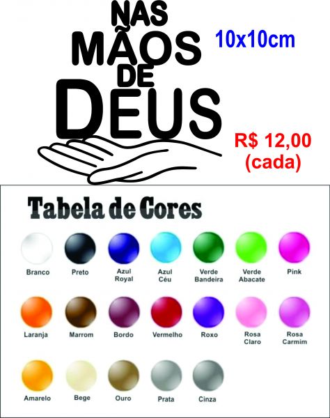 Adesivo para carro nas mãos de Deus